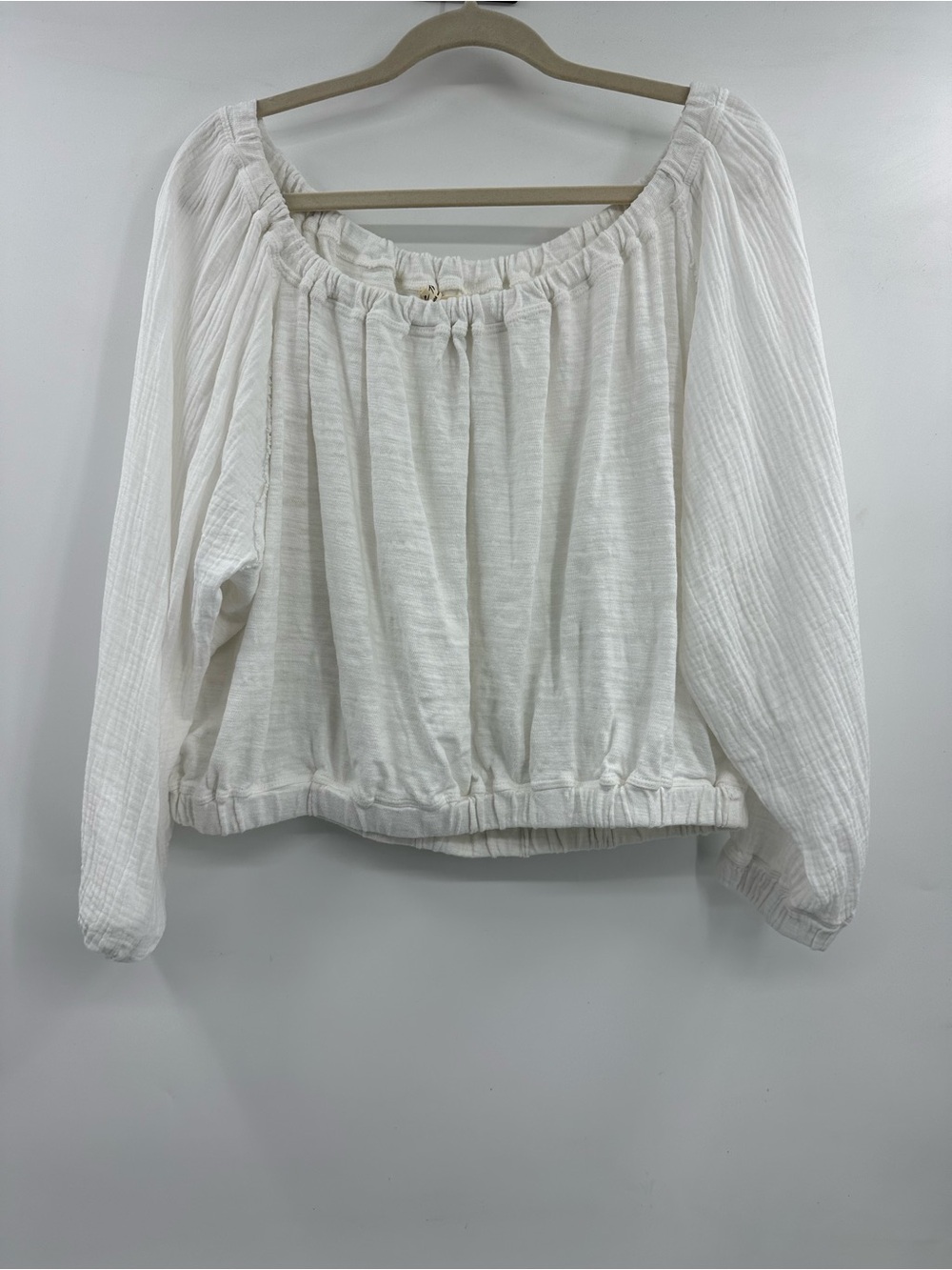 We The Free Ivory Off-Shoulder Peasant Blouse
